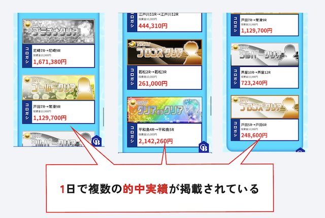 クリアボートの的中実績