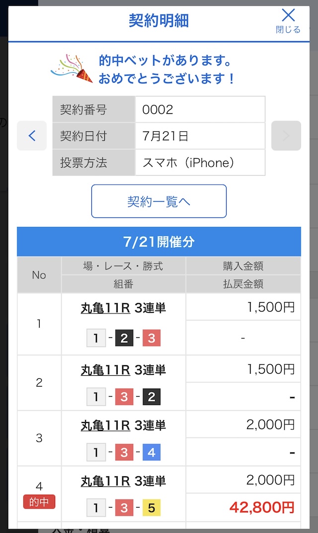 2026年7月21日丸亀11Rの舟券